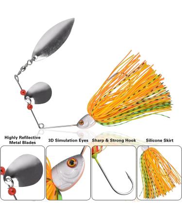 6pcs Multicolor Bass Fishing Lures Spinnerbait Kit for Pike, Trout, and Salmon - Hard Metal Buzzbait Spinner Baits Jigs - Buy Online on GoSupps.com