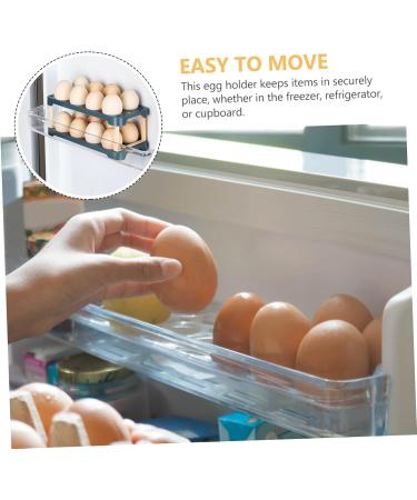 BUGUUYO Box Egg Carton Eggs Egg Holder Portable Drawers Food Refrigerator Egg Tray Shelf Side Door re-usable Blue 22.3X10.1X8.9CM - Buy Online on GoSupps.com