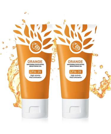 Orange Enzymes Exfoliating Gel for Face & Body Orange Exfoliating Gel Moisturizer Face Body Scrub Deep Cleansing Moisturizing Facial Exfoliator for All Skin Types (2PC 3 Ounce) 2PC 3 Ounce (Pack of 1)