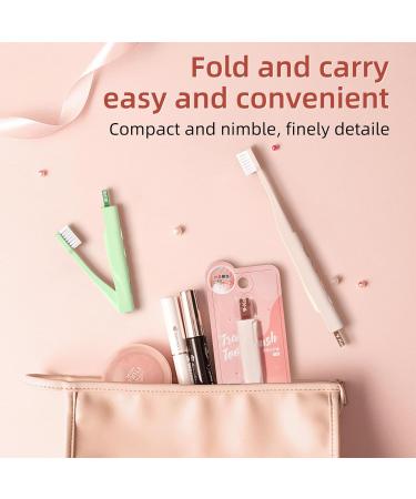 Y-Kelin 2 Pack Collapsible Orthopedic Travel Toothbrush - Soft Brush for Camping Hiking School & Business Trips - Pink & Green for Adults & Kids - Buy Online on GoSupps.com