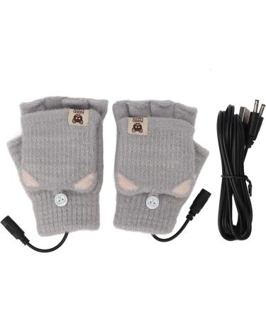 USB Heated Gloves Mens Fashion Office Work Fingerless Heating (Grey) - Buy Online on GoSupps.com
