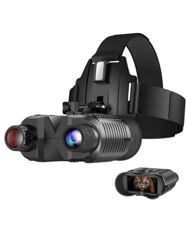 ArzzuNiu Head-Mounted Night Vision Goggles - Rechargeable Hands Free Night Vision Binoculars Goggles,1312FT Digital Infrared Viewing for Adults,Include 32GB SD Card,8X Digital Zoom