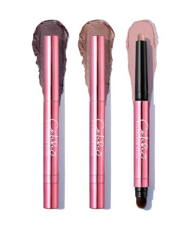 CUTEBEY Eyeshadow Stick 3PCS Eyeshadow Stick Set with Cream Formula Glide on Smoothly and Easy to Blend  Waterproof & Smudge-proof & Crease-proof Ensure the Long-lasting Eye Makeup Rose Hangover 3PCS