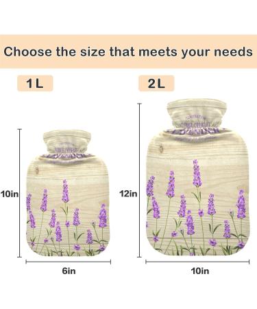 NAANLE Lavender Hot Water Bottle with Lid 1L Transparent Heat Bottle for Pain Relief & Therapy | Best Hand & Foot Warmer - Buy Online on GoSupps.com