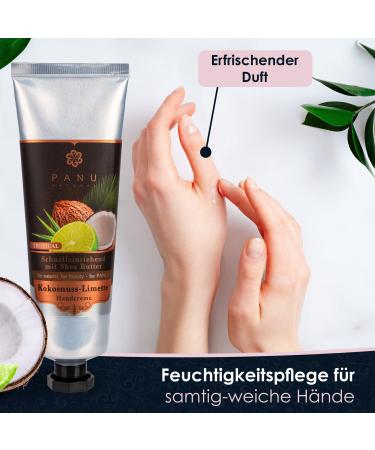 Panu Natural Hand Cream - Coconut Lime | Vegan Hand Balm for Very Dry Hands | Fast-Absorbing Thai Hand Care - Buy Online on GoSupps.com