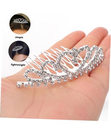 Lurrose Princess Crown Comb Rhinestone Tiara Comb Mini Crystal Crown with Comb for Women Girl Wedding Birthday Party - Buy Online on GoSupps.com