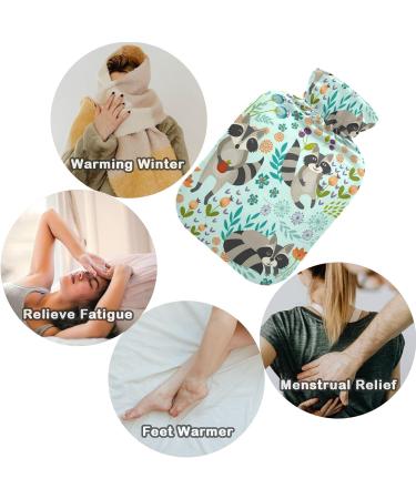 Naanle Cute Raccoon Heat Bottle with Cover | 1L Hot Water Bottle for Bed & Pain Relief | Heat & Cold Therapy - Buy Online on GoSupps.com
