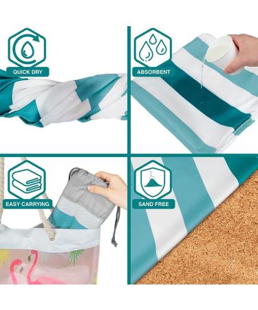 Sun Cube Sand Free Beach Towel - Quick Dry Microfiber Towel for Travel, Swim & Yoga - Lightweight & Compact - Large 78x35 Inch - Light Blue - Buy Online on GoSupps.com