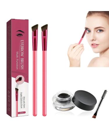 2Pcs Anjoize Eyebrow Kit Anjoize Eyebrow Brush Anjoize Eyebrow Pen 4d Laminated Brow Starter Kit Anjozie Eyebrow Grooming Kit with Waterproof Eyebrow Gel (Black)