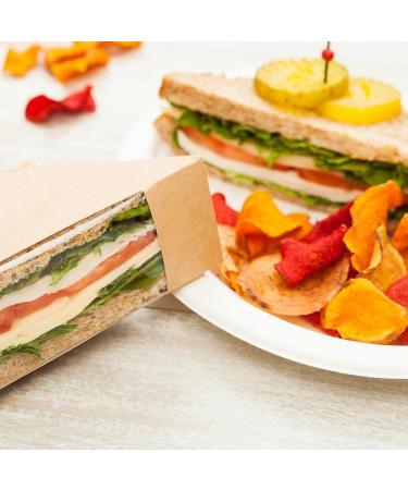 Small Sandwich Wedge Box - 4.8 Inch Triangle Take Out Box with Window - Brown (25ct) | Restaurantware - Buy Online on GoSupps.com