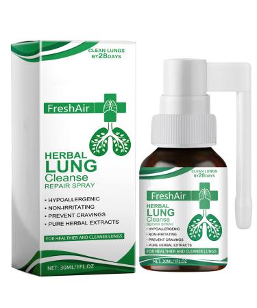 Herbal Lung Cleansing Spray Lung Cleanse Repair Spray for Healthier and Cleaner Lungs Powerful Lung Support & Cleanse & Respiratory Natural Respiratory Cleanse & Breathe Spray - 30ml