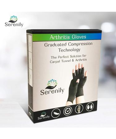 Serenily Arthritis Gloves - Compression Gloves for Carpal Tunnel & Raynauds Syndrome - Open Finger Glove for Rheumatoid & Osteoarthritis Pain Relief - Medium Size - Pack of 1 - Buy Online on GoSupps.com
