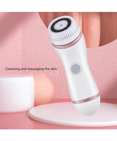 Rechargeable Silicone Facial Cleansing Brush Set with 3 Brush Heads for Thorough Cleanse Improved Skin Tone - Buy Online on GoSupps.com
