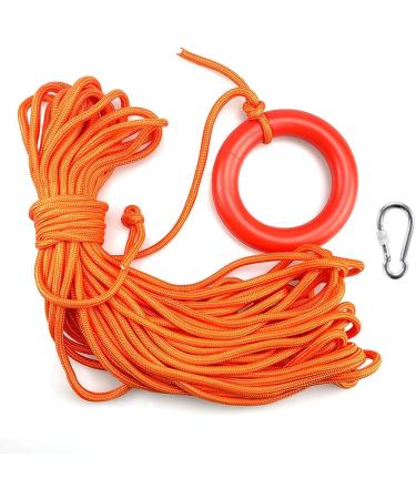 HZFLY Water Floating Lifesaving Rope 98.4FT | Outdoor Professional Throwing Rescue Rope with Safety Snap Hoop and Floating Ring | Orange - Buy Online on GoSupps.com