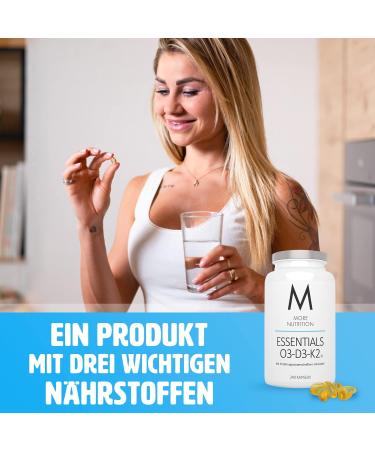 MORE Essentials O3-D3-K2 Fish Oil Capsules - 240 Count for Optimal Health | Premium Omega 3 Vitamin D & K - Buy Online on GoSupps.com