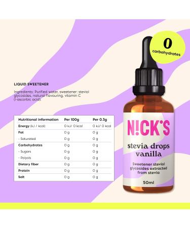 Nutri Nick Vanilla Stevia Drops 50 ML (order 10 for trade outer) - Buy Online on GoSupps.com