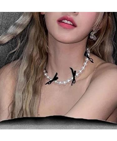 Southjieling Handmade Fashionable Necklace with Loop Trailer & Pearls for Women & Girls - Elegant White Collarbone Chain - Buy Online on GoSupps.com