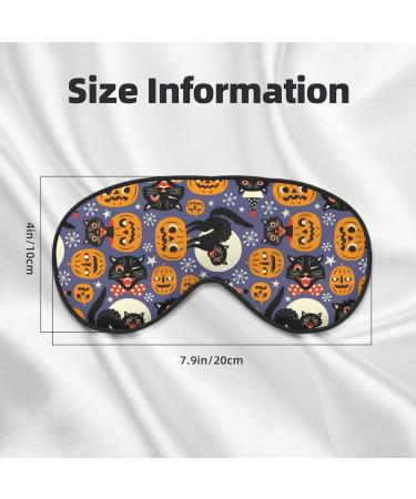 Spooky Cats & Halloween Pumpkins Eye Mask - Soft Sleep Blindfold with Elastic Strap for Travel & Night Sleeping - Buy Online on GoSupps.com