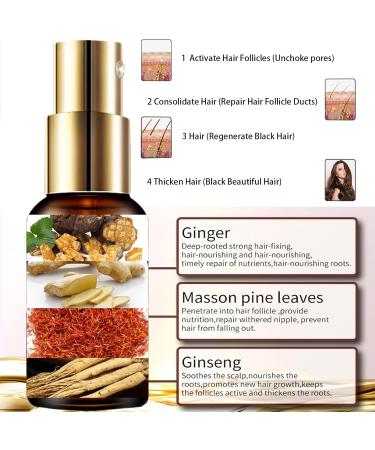 Hair Growth Serum 0.5MM Beard Derma Roller Natural Hair Density Essential Oil Ginger Hair Oil for Hair Rapid Growth and Thickening Gifts for Men and Women - Buy Online on GoSupps.com