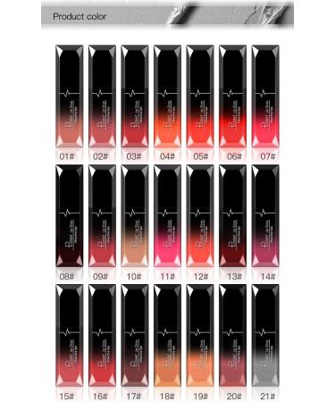 INTEROOKIE 21 Colors Matte Liquid Lipstick Lip Gloss Stain Resistant Non-Fade Lip Icing (18#) - Buy Online on GoSupps.com