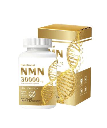 NMN Supplement 1000mg with Resveratrol - 3-in-1 Advanced Formula for NAD+ Boost Cellular Energy & Anti-Aging - 99% Pure NMN Supports Immune & Muscle Health - 60 Vegan Capsules