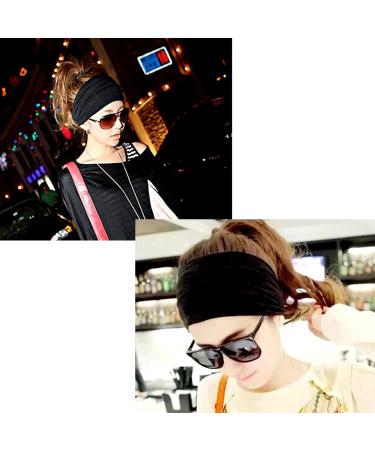 Women's Black Wide Headband - Fashionable Sweatband for Running, Yoga, and Workouts - Buy Online on GoSupps.com