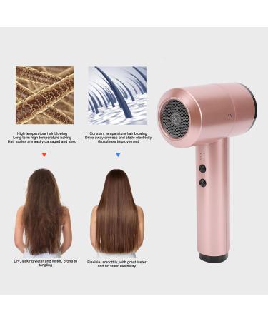 Cordless Hair Dryer Portable Batterry Hairdryer Constant Temperature Hair Styling Tool Quick Drying Hair Care Dryer Quick Constant Temperature Hair Care Shower Mirrors (US Plug) US Plug Rose Gold - Buy Online on GoSupps.com