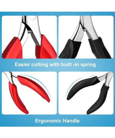 Orelex Nail Scissors for Thick Ingrown Toenails - Professional Stainless Steel Pedicure Clip Set Ergonomic Long Handle 4-Piece Gift Box Red Black - Buy Online on GoSupps.com