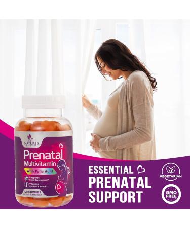 Folic Acid Prenatal Multivitamin Gummies - Non-GMO & Gluten-Free Supplement for Women - 120 Count - Buy Online on GoSupps.com