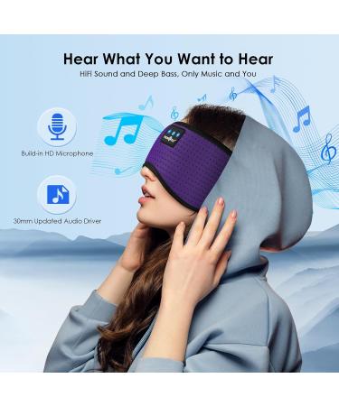 Musicozy Bluetooth Sleep Mask Headphones V5.3 - Adjustable, Breathable, Comfortable - Purple - Buy Online on GoSupps.com