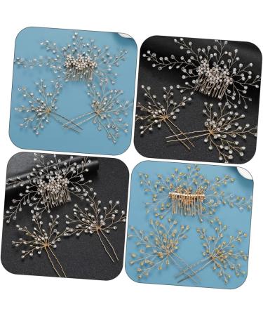 MAGICLULU 4 Sets Bridal Headwear Bride Hair Comb Rhinestone Hair Clip Hair Teasing Comb Pearl Hair Clip Crystal Hair Comb Bridal Hair Clip Rhinestone Headpiece Zinc Alloy Wedding Women's - Buy Online on GoSupps.com