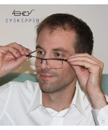 Eyekepper 3 Pack Plastic Half Frame Reading Glasses for Men & Women - Gunmetal +1.75 | Stylish & Comfortable - Buy Online on GoSupps.com