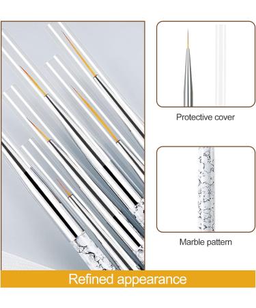 Sularpek 5pcs Nail Art Brushes Set - Detail and Liner Brushes for DIY and Professional Nail Designs - White - Buy Online on GoSupps.com