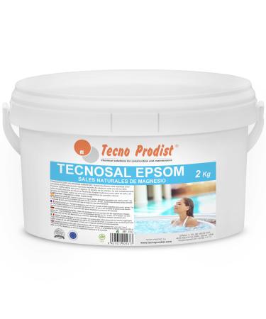 TECNOSAL Epsom by TECNO PRODIST Epsom Salt (2 kg) - 100% natural bath salt for body flotation therapy diving baths swimming pools
