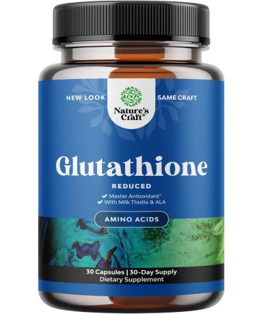 Pure Glutathione Supplement with Glutamic Acid - L Glutathione Pills with Silymarin Milk Thistle Extract ALA and Amino Acid Complex for Liver Support Anti Aging Skin Care Immunity and Brain Health 30 Count (Pack of 1)