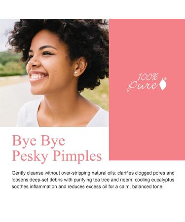 100% Pure Tea Tree Face Wash | Natural Acne & Blemish Cleanser | Vegan Deep Cleansing Foam - 3.71oz - Buy Online on GoSupps.com