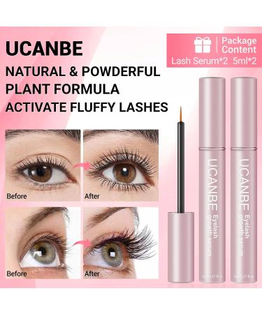 UCANBE Lash Serum (2 Pcs 10ml) - Eyelash Growth Serum for Longer Thicker Lashes & Bold Brows - Enhance & Strengthen Eyelashes & Eyebrows - Buy Online on GoSupps.com