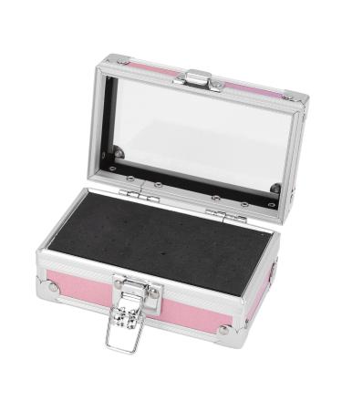 Nail Drill Holder Dustproof Nail Drill Container with Multiple Holes Lockable Design for Salon Technicians (Dazzling Pink)