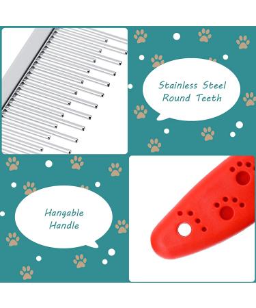 Pet Hair Buster Comb - Stainless Steel Small Animal Grooming Comb for Rabbits, Hamsters, Guinea Pigs - Red and Yellow - 2 Pieces - Buy Online on GoSupps.com