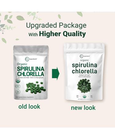 Organic Chlorella Spirulina Tablets 3000mg - 720 Count, 4 Months Supply | Vegan Protein & Chlorophyll | No Filler or Additives - Buy Online on GoSupps.com