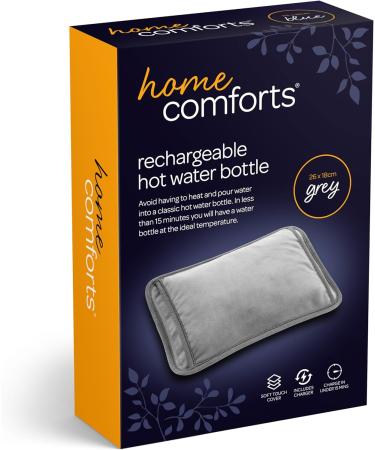 Home Comforts Rechargeable Electric Hot Water Bottle Bed Hand Warmer Massaging Heat Pad Pain Relief Grey 26 18cm - Buy Online on GoSupps.com