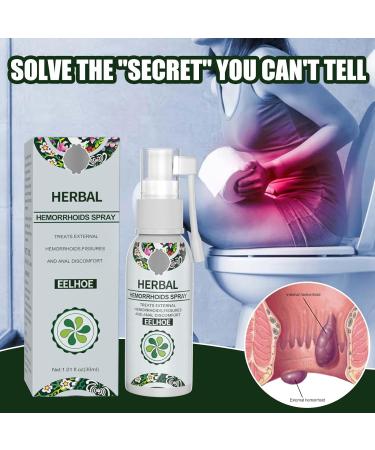 Natural Herbal Hemorrhoids Spray - Instant Relief for Piles Treatment and Anus Itch | Soothes Burning Pain, Shrinks Hemorrhoids - Buy Online on GoSupps.com