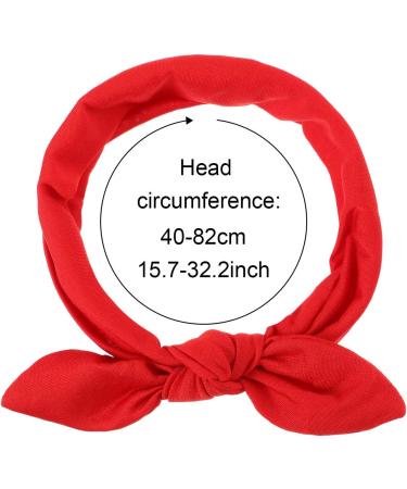 Headbands Boho Bow Bandana Knot Headwrap Retro Elastic Rabbit Ear Hairband for Girls and Women (6 Pieces Solid Color Style ) - Buy Online on GoSupps.com