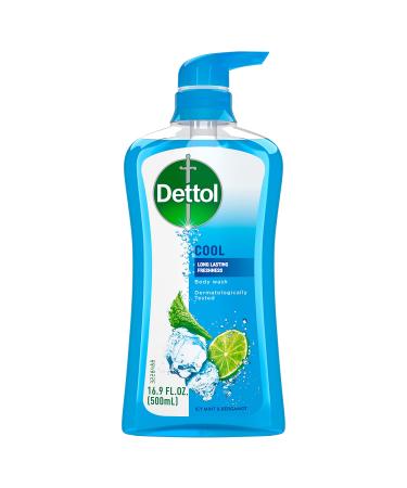 Dettol Cool Body Wash and Shower Gel Body Wash with Mint and Bergamot 16.90 Fl Oz (Pack of 1) Bergamot 16.9 Fl Oz (Pack of 1)