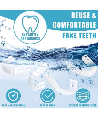 4 Set Fake Teeth Veneers: Temporary Denture Snap in Teeth for Men and Women - Confidence Smile Dentures with Mini Tweezers - Bad Teeth Whitening Alternative - Buy Online on GoSupps.com