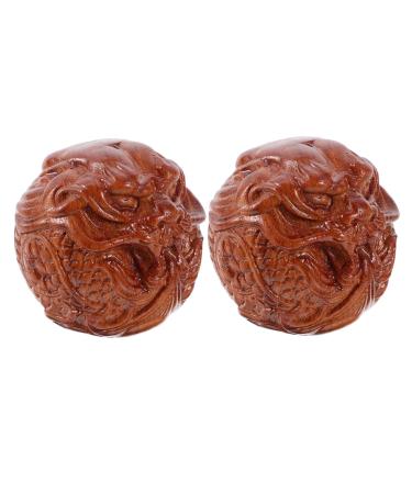 Beavorty 1 pair of massage balls relaxation ball baoding meditation balls Finger exercise ball Chinese medicine balls practical massage balls hand massage ball fitness wood wooden health ball