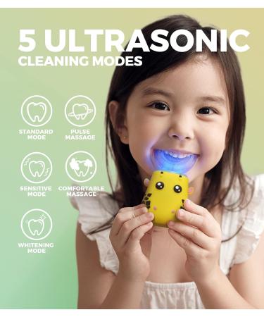 EW East Water Kids Electric Toothbrush - 5 Ultrasonic Modes, Rechargeable, Yellow (Ages 2-6) - Buy Online on GoSupps.com