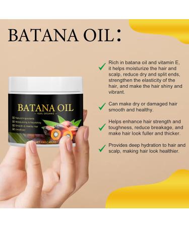 Batana Oil Organic Batana Oil for Hair Growth Hair Butter with 100% Pure Raw Batana Oil Natural Hair Growth Oil Effective Against Regional Alopecia Soothe Scalp - Buy Online on GoSupps.com