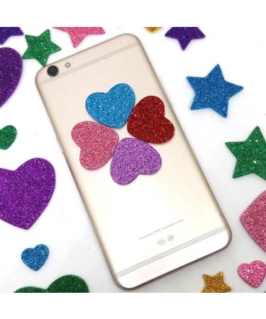 Colorful Glitter Foam Stickers - 260 Self-Adhesive Stars & Mini Hearts for Kids Crafts, Cards, Decor - Buy Online on GoSupps.com