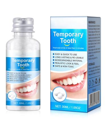 Tooth Filling Repair Kit Temporary Tooth Filling Kit with 4 Professional Tools Teeth Repair Kit with False Teeth for Tooth Replacement Tooth Repair Granules for Missing (Tooth Filling)